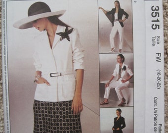 UNCUT Misses Jacket, Skirt and Pants - McCalls Pattern 3515