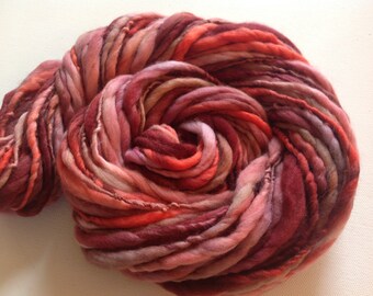 Hand spun merino yarn Thick and Thin super bulky 66yards 3ozs