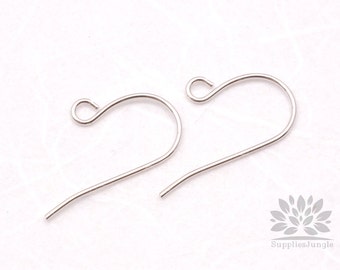 E001-01-R// Original Rhodium Plated French Earwire, 10 pcs