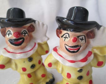 Vintage Clown Salt and Pepper Shakers