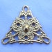 20pcs Triangle Earring Charm 19mm Flower Charm Brass Filigree Finding bf251