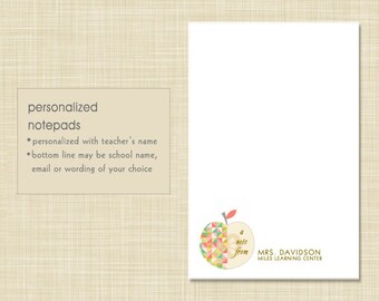 Teacher Notepad - Geometric Apple - teacher gift