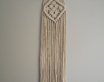 Naturally shed deer antler macrame wall hanging