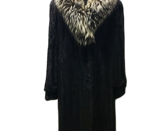 SOLD 1970's Fox Trim & Mink Full Length Coat