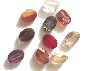 Set of 10 multicolored swarovski crystal stone 8 x 6 mm