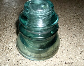 1900s Whitall Tatum Co No 1 Green Glass Insulator