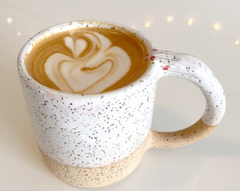 Unique Handmade Ceramic Mug, Coffee Cup, Hand thrown Mug, Speckled Ceramic Mug