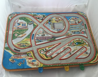 Vintage West German made Toy Racetrack