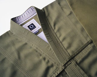 Army Green Kendogi / Kendo Iaido Aikido / Keikogi / Kendo jacket / Martial Arts Gi / Made to Order / Budo Collection