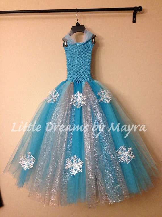 Queen Elsa inspired tutu dress and matching hairclip size nb