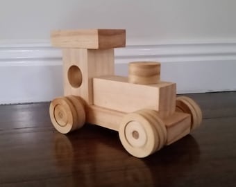Thunder - Wooden Toy Train - Paint yourself -OR- Organic Finish