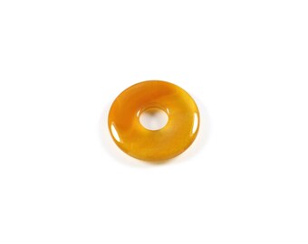 1 natural agate Donut pendant shades of yellow / Orange +/-30mm #4