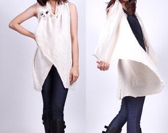 Smell The Flowers - Off-white - Sleeveless Blazer - idea2love