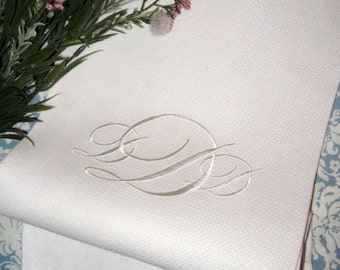 Vintage Damusk Huck Towel with Triple "D" Monogram. Really Pretty!