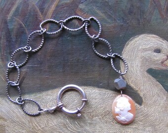Necklace Extender/Bracelet With Antique Cameo