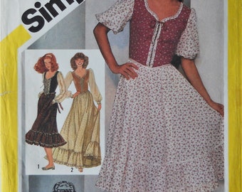 Simplicity 5361. Gunne Sax dress pattern. Jessica McClintock for Gunne Sax dress pattern. VTG 1981 Gunne Sax peasant dress. Size 8.