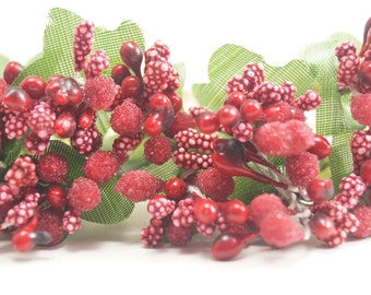 Bridal Hair Accessories, RED flora Hair Bobby Pin, Brass Bobby pins- set 10