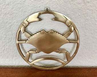 Brass Footed Crab Trivet | Wall Hanging