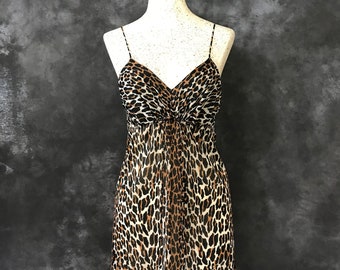Vanity Fair leopard print babydoll nightie small Jungle Beauty