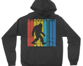 Retro 1970's Style Sasquatch Silhouette Bigfoot Hoodie