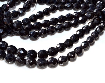 Black 8mm Czech Glass Fire Polish ROund Beads 25