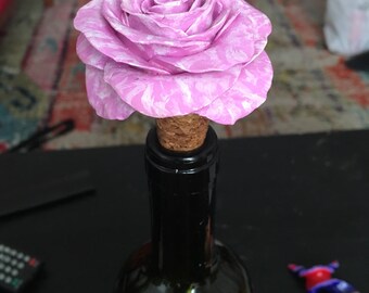 Light Pink Rose Wine Bottle Stopper