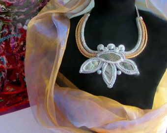 Soutache choker - Soutache jewelry - Bohemian necklace - Textile choker