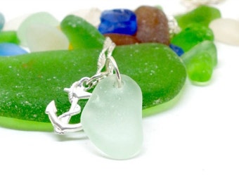 Sea Glass Necklace, Beach Jewelry, Lake Bottle Jewelry, Seafoam Necklace, Mermaid Jewelry, Sea Glass Jewelry, Seaglass, Beach Glass