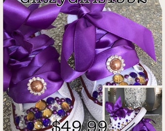 Converses*Purple Converses*Bling Converse*Bling Chucks*Bling Kicks*Bling Kix*Embezelled Converses*Infants Baby Toddlers Bling Converses*