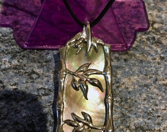 Silver abalone shell pendant