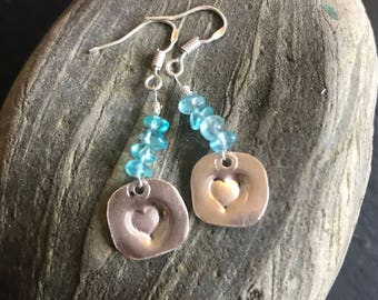 Sterling silver earrings with apatite