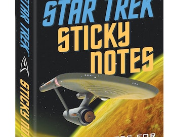 Star Trek Sticky Notes Gift, USS Enterprise Sticky Notes, Captain Kirk Star Trek Stick notes pad, Star Trek Gift Idea for Trekkie Lovers,