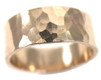 Thick Hammered Goldfill Ring