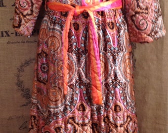 Quilted robe, dressing gown, psychedelic, mod