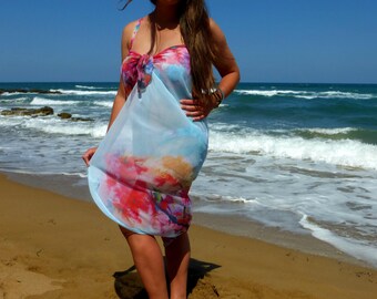 Pareo Beach cover up Christmas gift Resort wear Beach coverup Beach dress Pool cover up Beach wrap Beach scarf Beach sarong Beach wear Gift