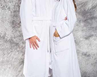 Terry Cloth Robe Women's or Men's Robe Personalized Longer Length Robe Monogrammed robe Thick and cozy Embroidered 100% Cotton.