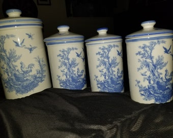 Aux 2u Provence Rare Vintage Kitchen Canister set