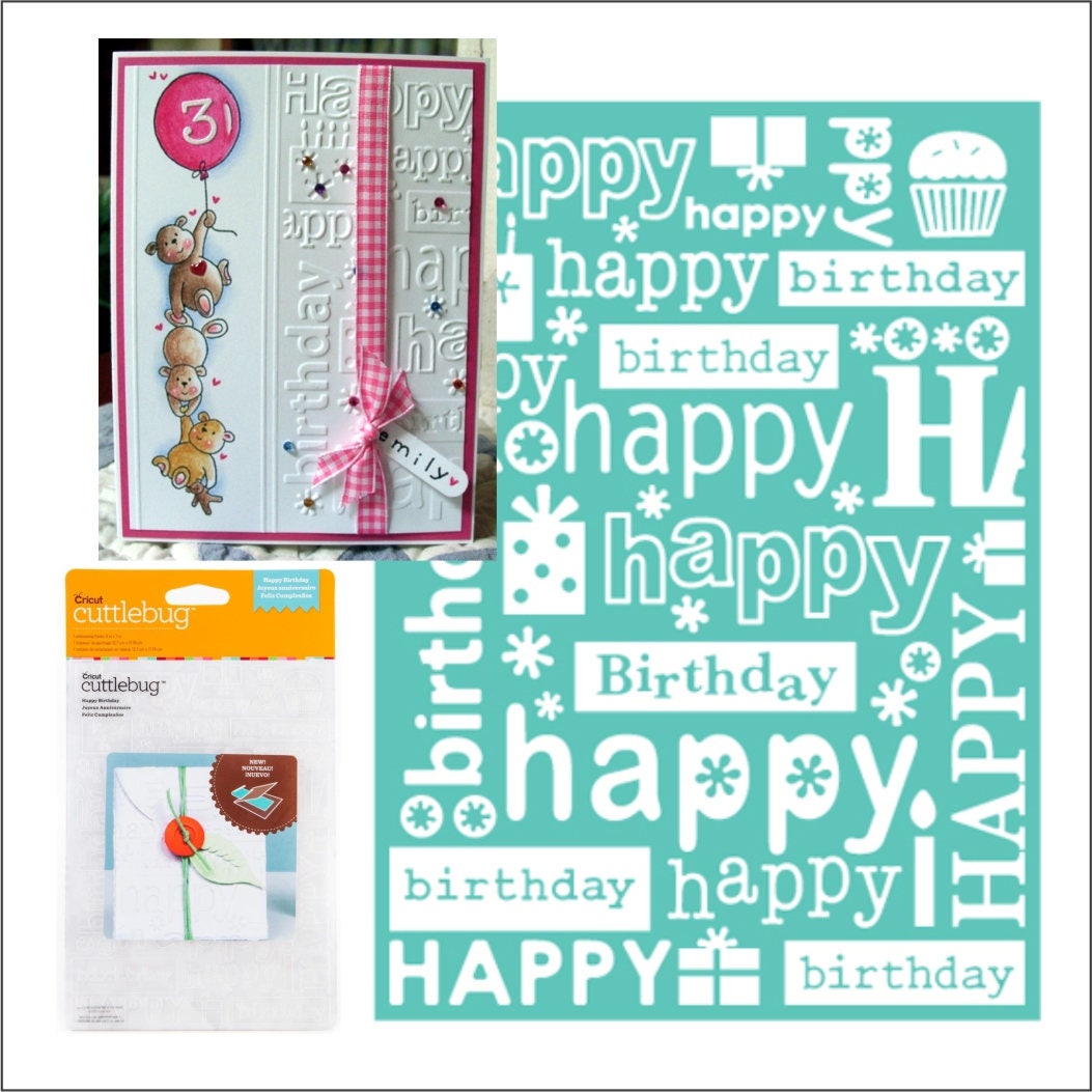 Embossing folder Happy Birthday 5 x 7 by Cuttlebug Universal