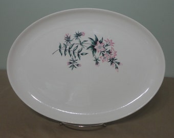 Vintage MCM Taylor Smith & Taylor TST Lady Marguerite Pink Flower Serving Platter