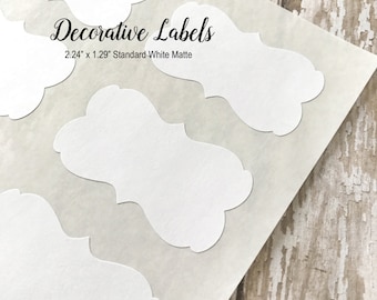 White Decorative Stickers, Blank Stickers, Labels, DIY Stickers - 2.24" x 1.29" (72 Stickers)