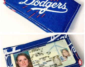 LA Dodgers Wallet MLB - - business card holder, credit card holder, Vinyl ID Slot, gift card holder