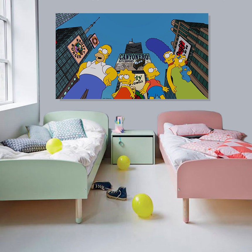 The Simpsons Wall Art Family Simpsons together on Canvas