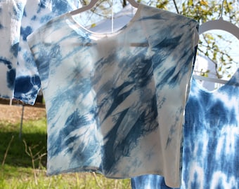 Shibori Crop Top | Indigo Crop Top | Hand dyed Shirt | Summer Crop Top