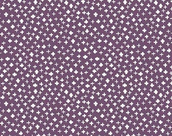 Forest Talk in CROSSES PURPLE by Cathy Nordstrom from Andover Fabrics - 1/2 yard