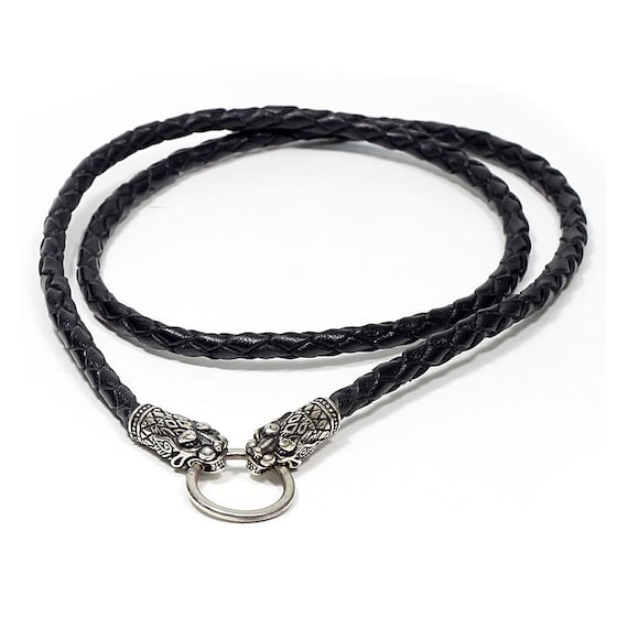Lions Leather cord for pendants with Lions. Braided or smooth