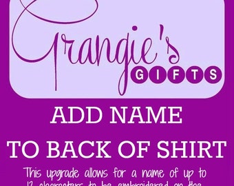 UPGRADE: Add a Name to the Back of a Shirt
