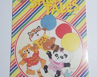 Counted Cross Stitch Book "Shirt Tales" Halmark baby animals 1980's New
