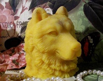 Beeswax Wolf Candle