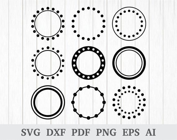 Download Circle Monogram Frame SVG Polka Dot Monogram Frame SVG svg