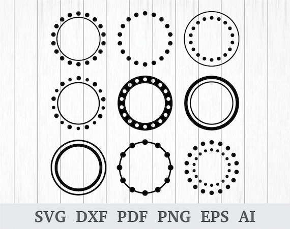 Download Circle Monogram Frame SVG Polka Dot Monogram Frame SVG svg